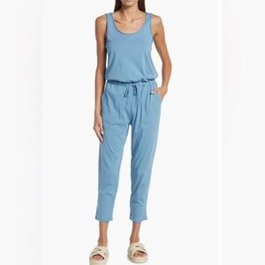 ATM Antique Blue sleeveless Cotton Jumper scoop neck Size Large Jumpsuit